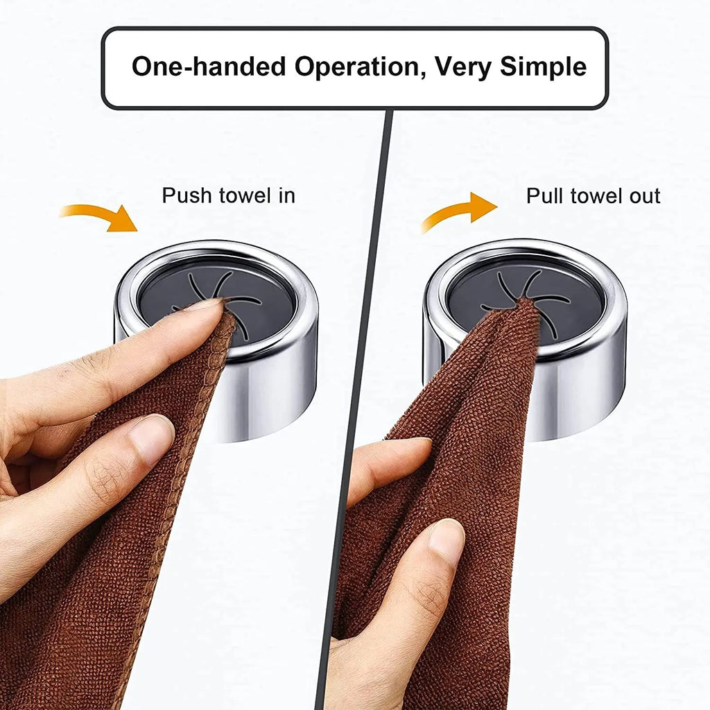 One-handed operation of a dishcloth clip kitchen towel holder