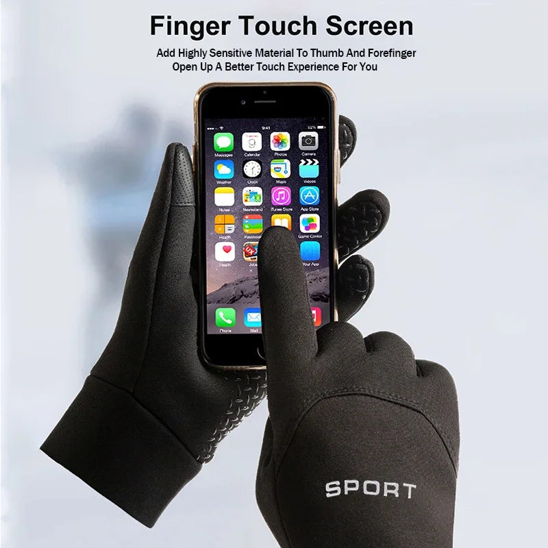 Touchscreen winter gloves finger touch screen feature with phone