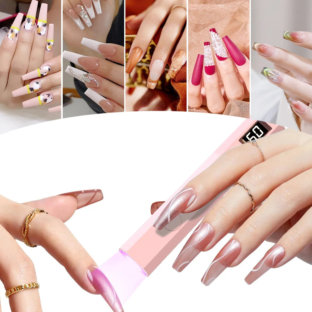Mini UV nail lamp with foldable stand
