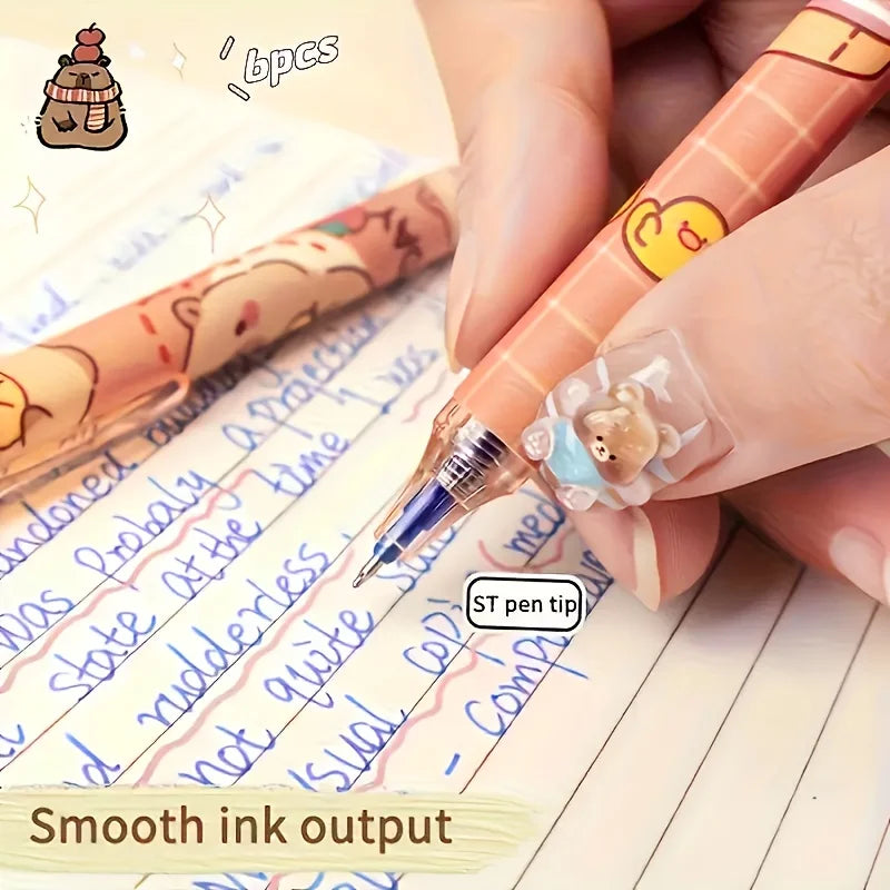 Writing with capybara erasable gel pen, smooth ink output