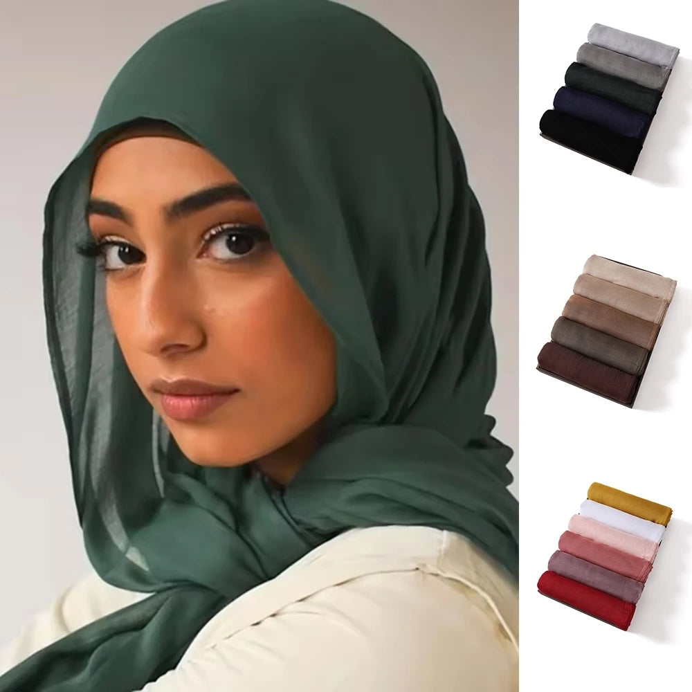 Viscose Hijab Scarf – model front view | Velvetova