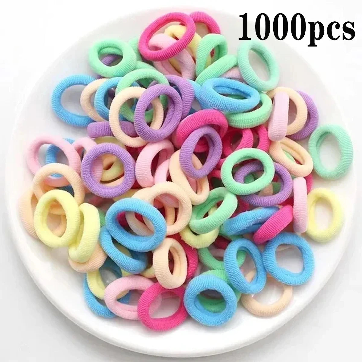 200Pcs Small Elastic Hair Bands – Colorful Girls Hair Ties