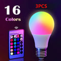 RGB LED color changing bulb with remote - side view