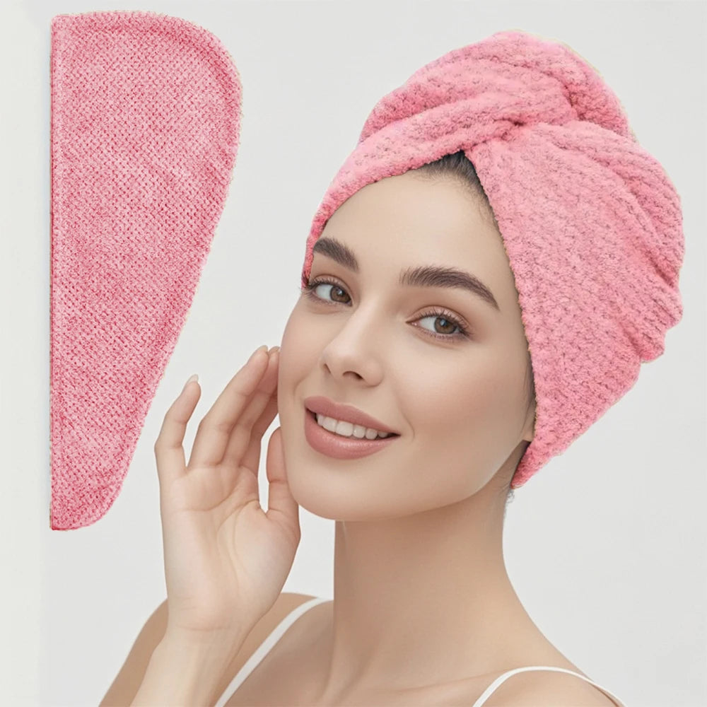 Quick dry hair wrap - button closure turban