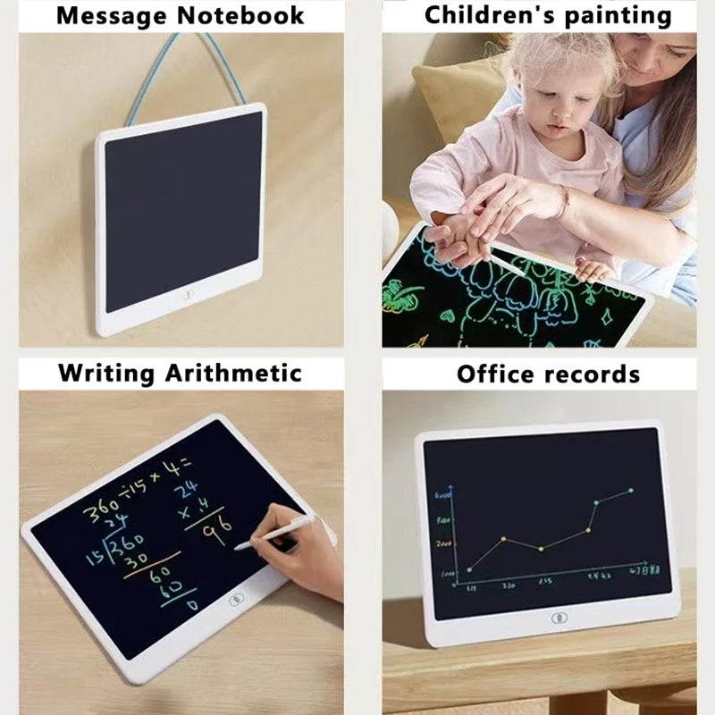 LCD writing tablet kids — message board, painting and arithmetic uses