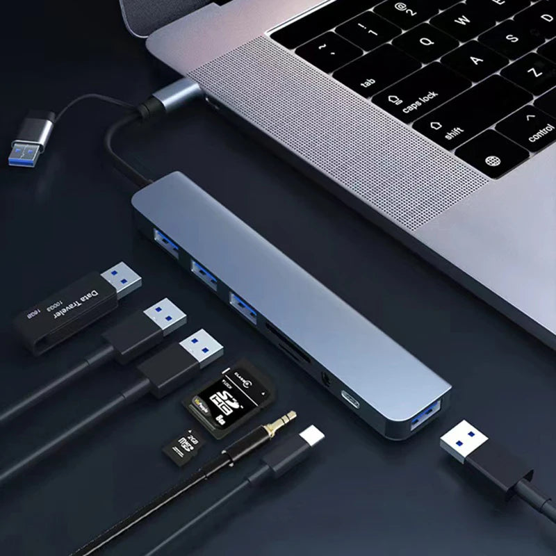 8-in-1 USB-C hub docking station - feature detail