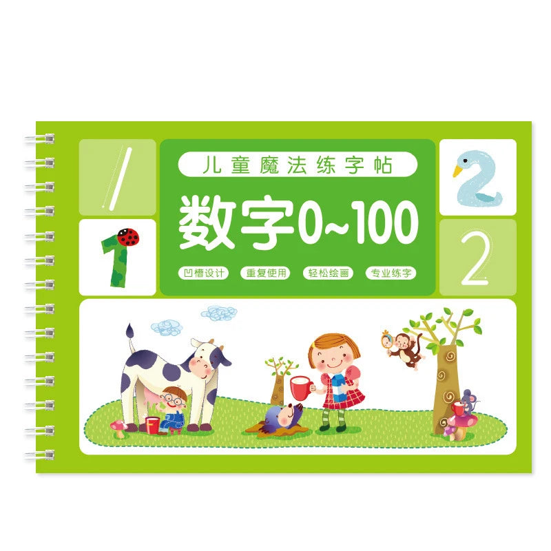 Handwriting practice book kids — numbers 0-100 cover