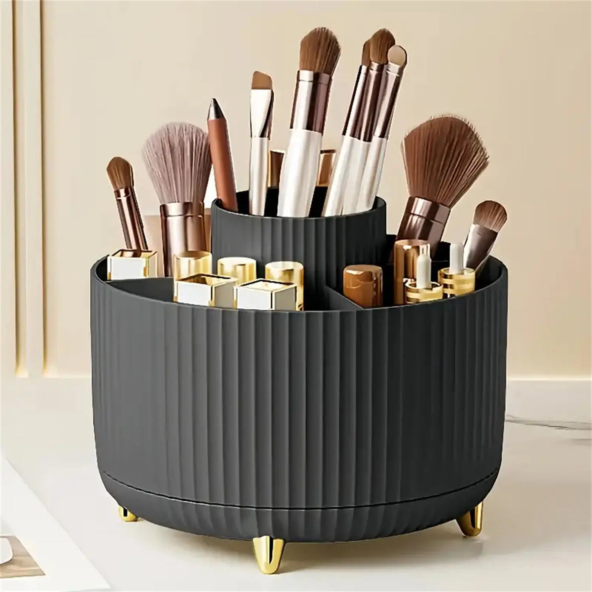 360 rotating makeup organizer - white