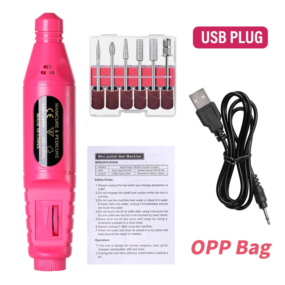 6-in-1 Electric Nail Drill Kit – Manicure Pedicure Polishing Set
