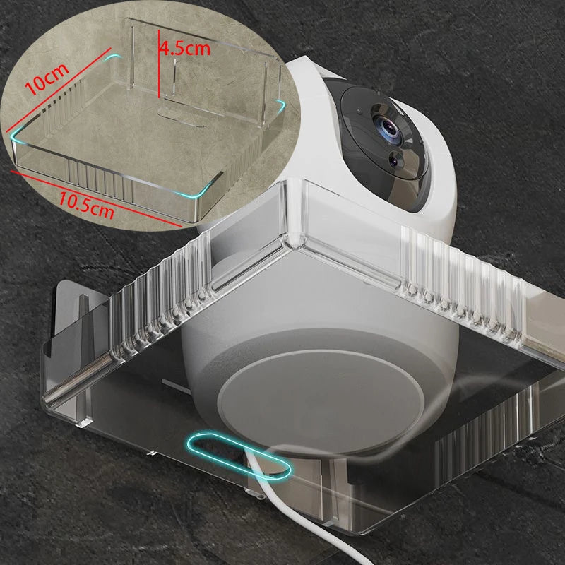 Style C clear camera wall mount holding a security camera, 10 by 10.5 by 4.5cm