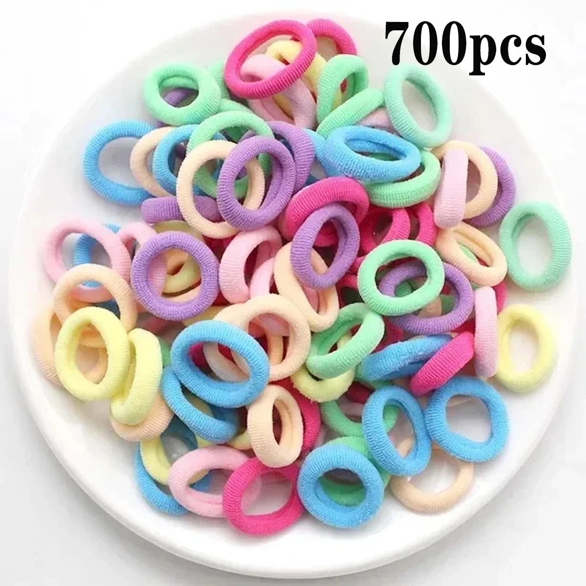 200Pcs Small Elastic Hair Bands – Colorful Girls Hair Ties