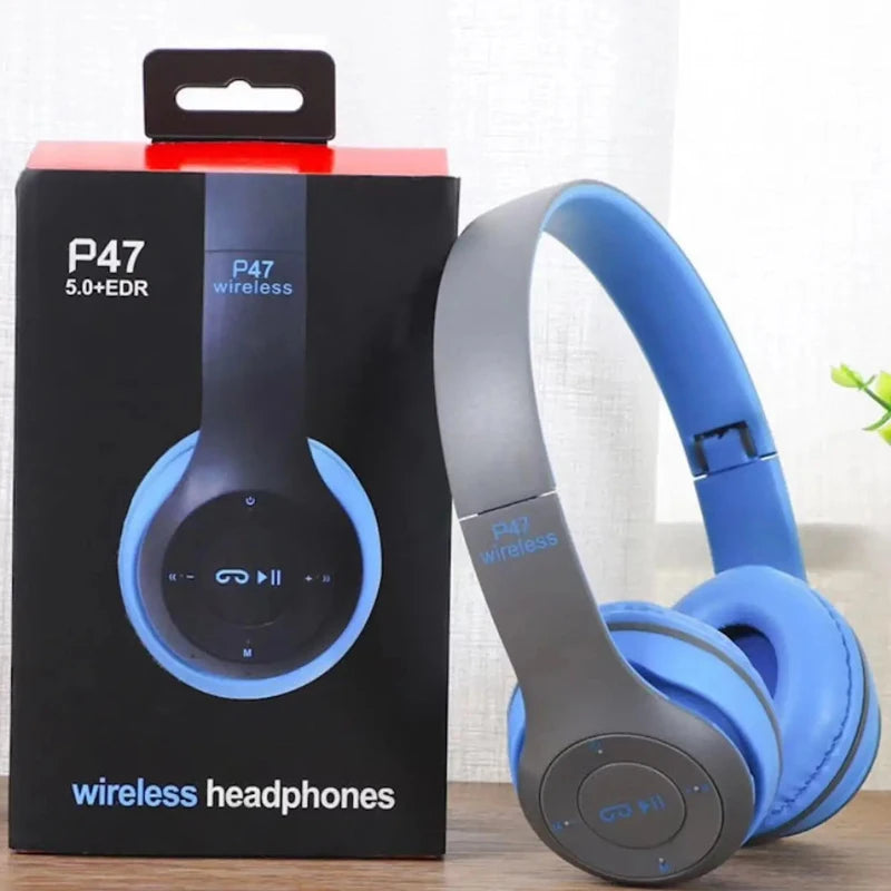 P47 wireless Bluetooth headphones - in use