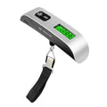 Digital luggage scale angled view with hook