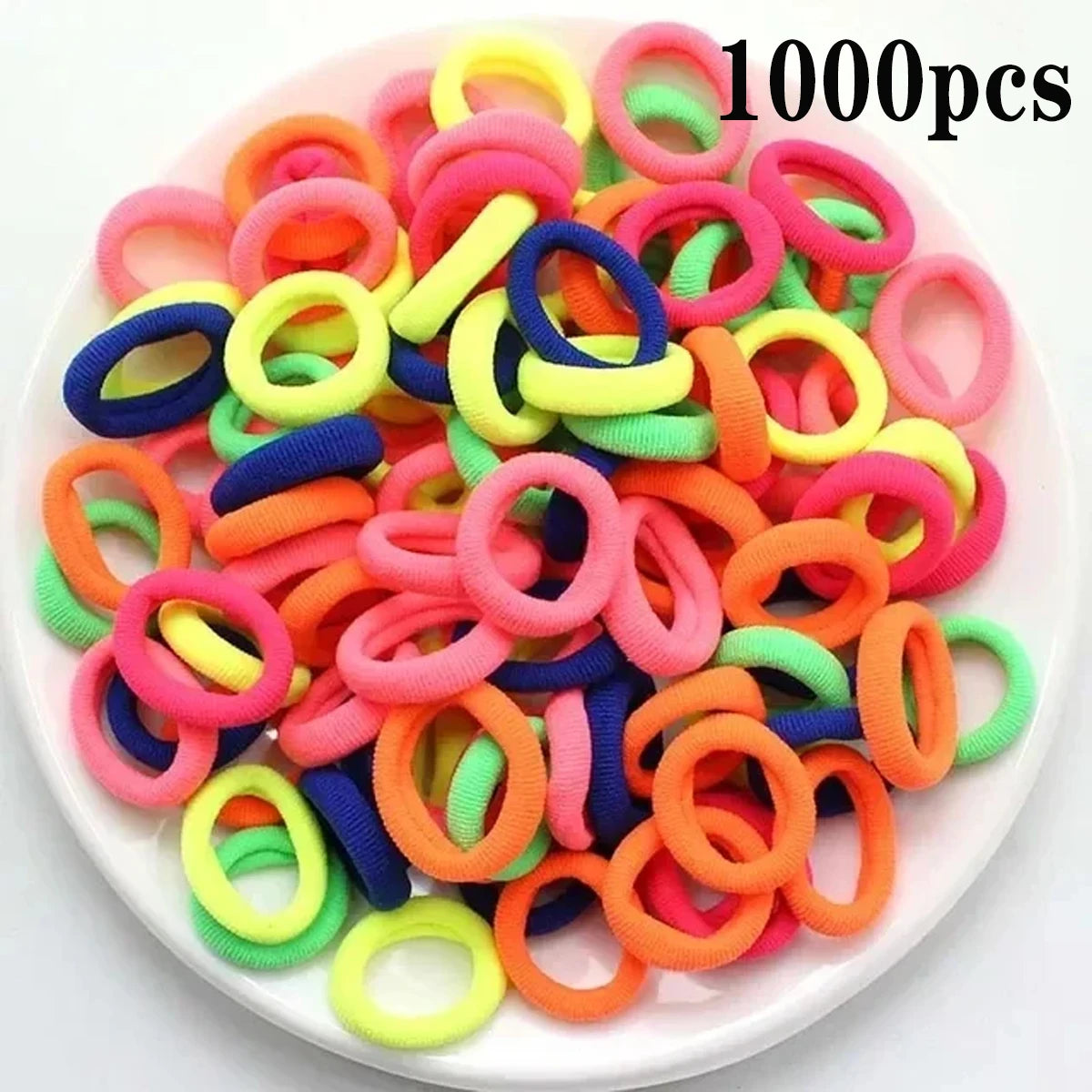 200Pcs Small Elastic Hair Bands – Colorful Girls Hair Ties