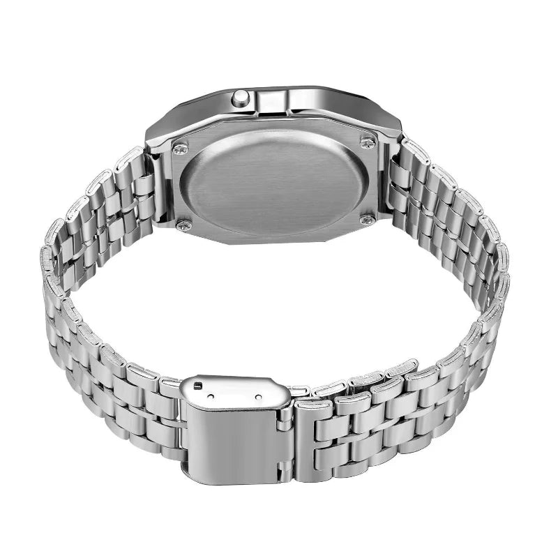 F91W LED digital watch - close-up display detail