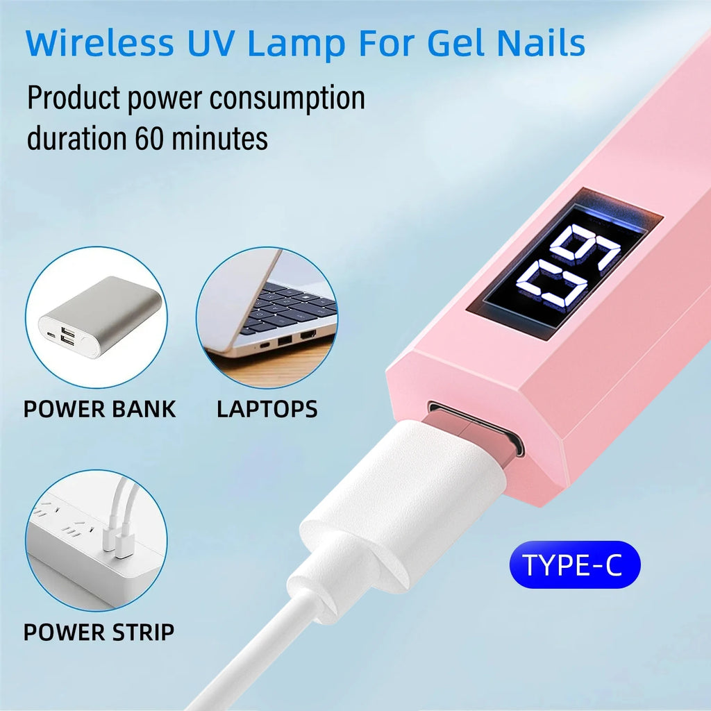 Rechargeable LED nail dryer - digital display