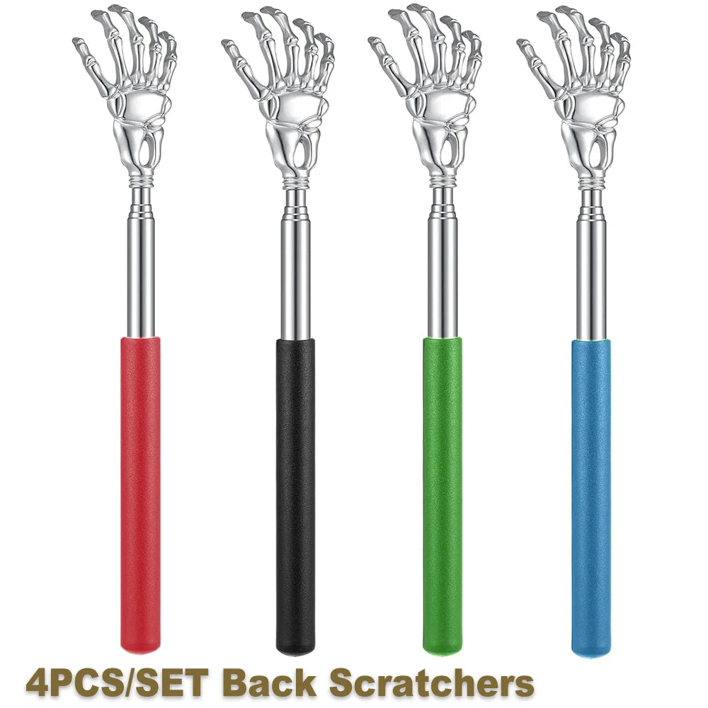 Telescopic extendable back scratcher - in use