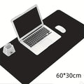 Black leather desk pad 60x30cm with laptop