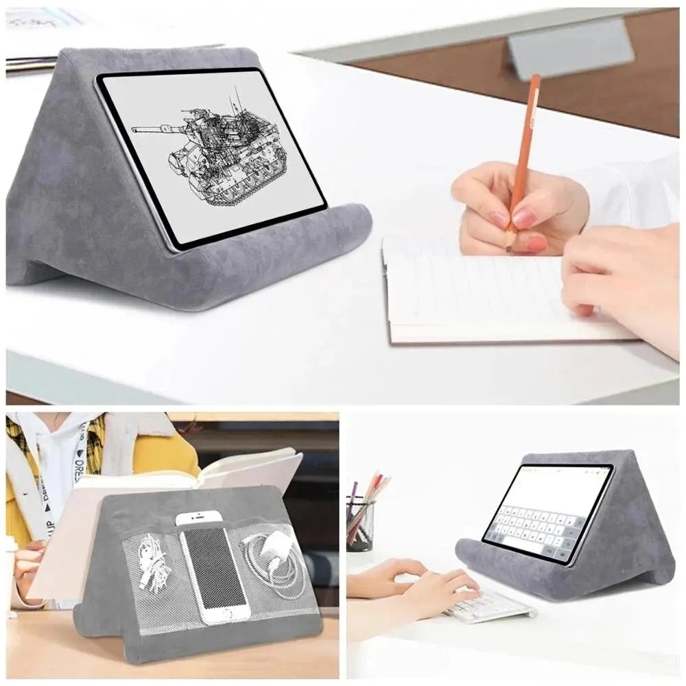 Tablet pillow stand multi-use collage desk reading scenarios