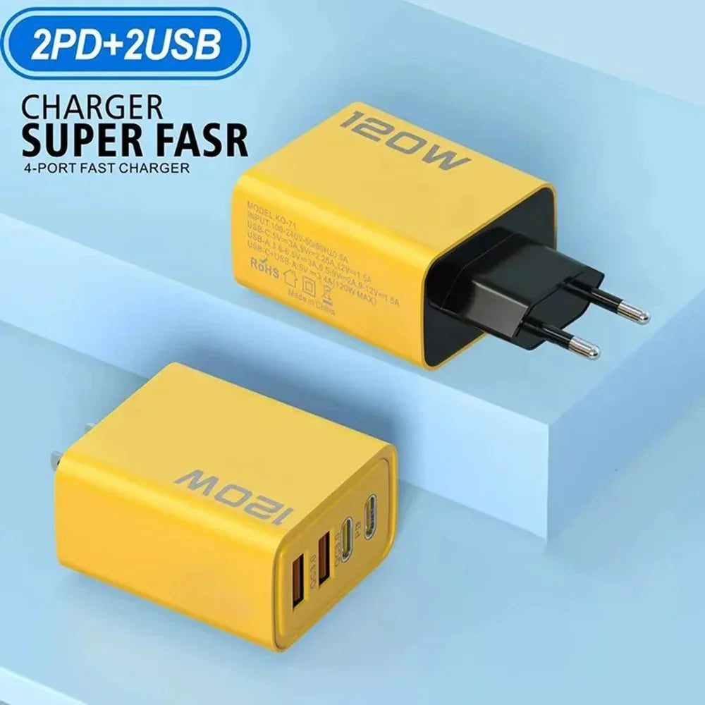 120W 4-port USB-C PD fast charger - feature detail