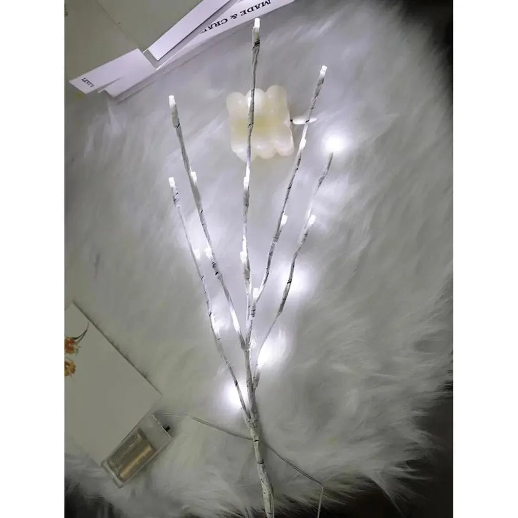 Close-up of birch branch LED twig detail