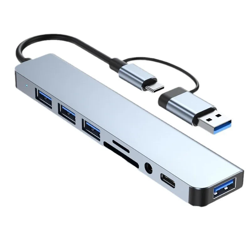 8-in-1 USB-C hub docking station - side view