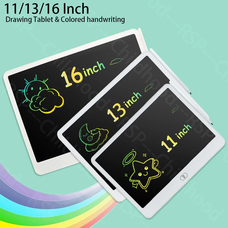 LCD writing tablet kids — 11, 13 and 16 inch size lineup