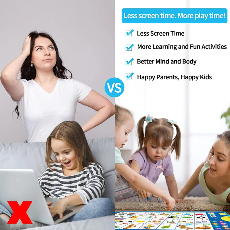 Talking ABC wall chart — screen-free learning vs screen time