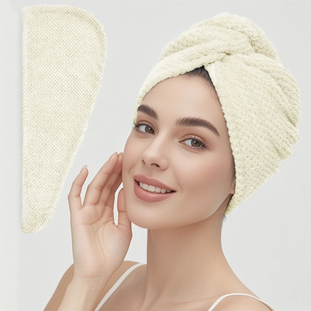Microfiber Hair Towel Wrap – Quick-Dry Turban, Anti-Frizz