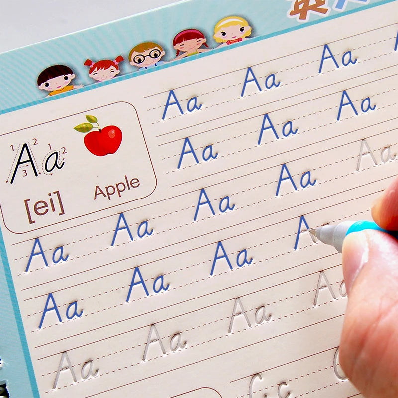 Handwriting practice book kids — Aa apple letter tracing page