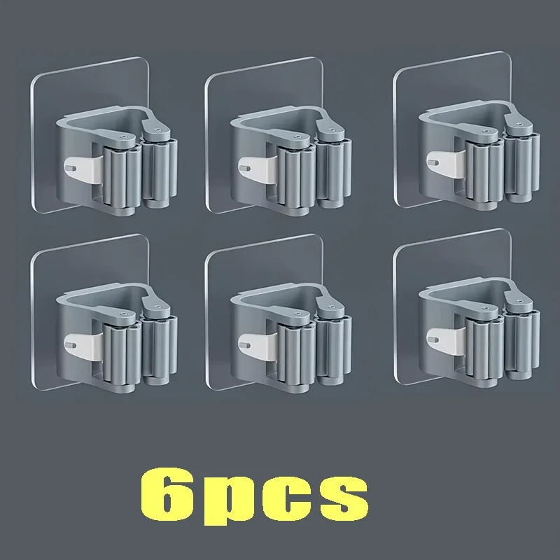 Wall mounted storage hooks 6 pack in grey and white