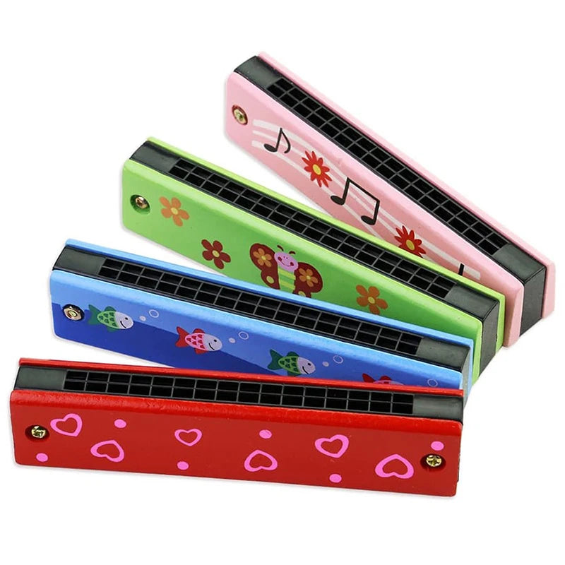 Wooden harmonica kids — assorted wooden mouth organs