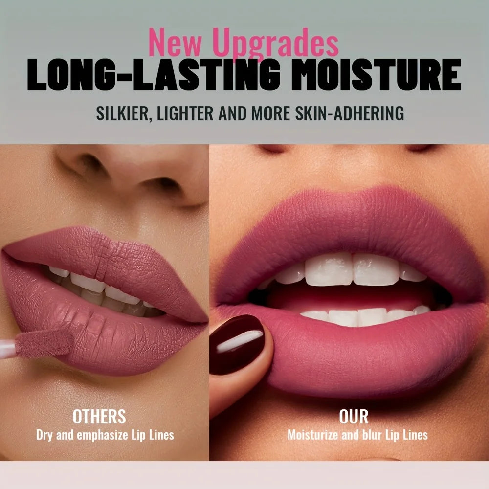 Liquid lip mud lipstick - non-sticky matte finish