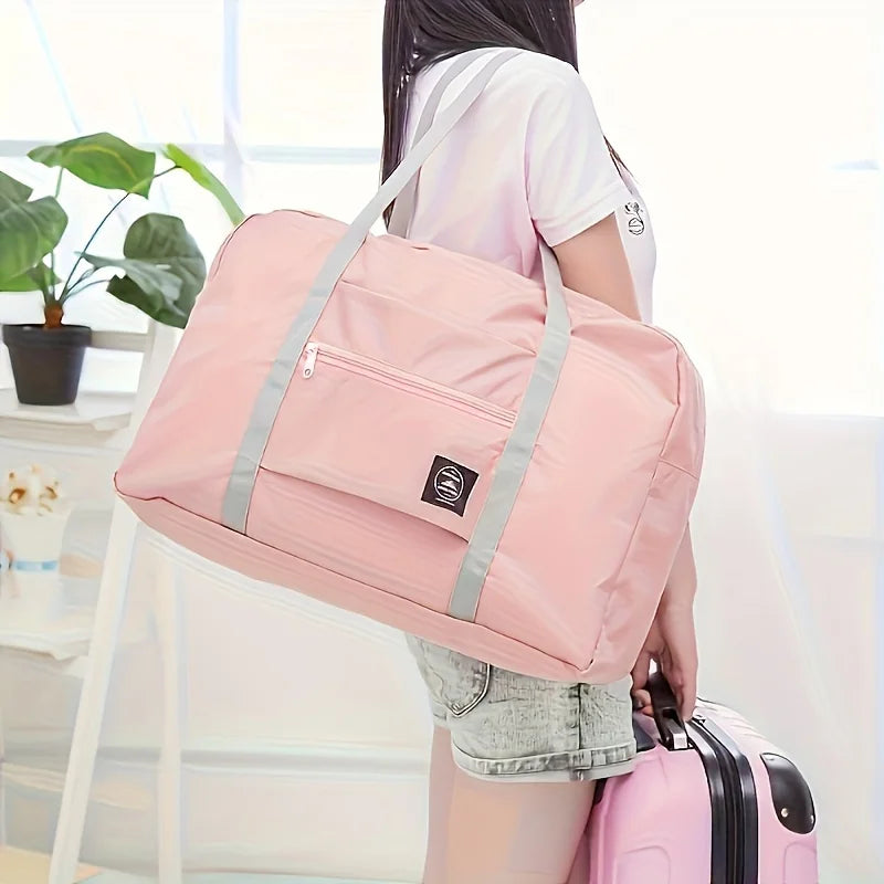 Foldable travel duffel bag - front view