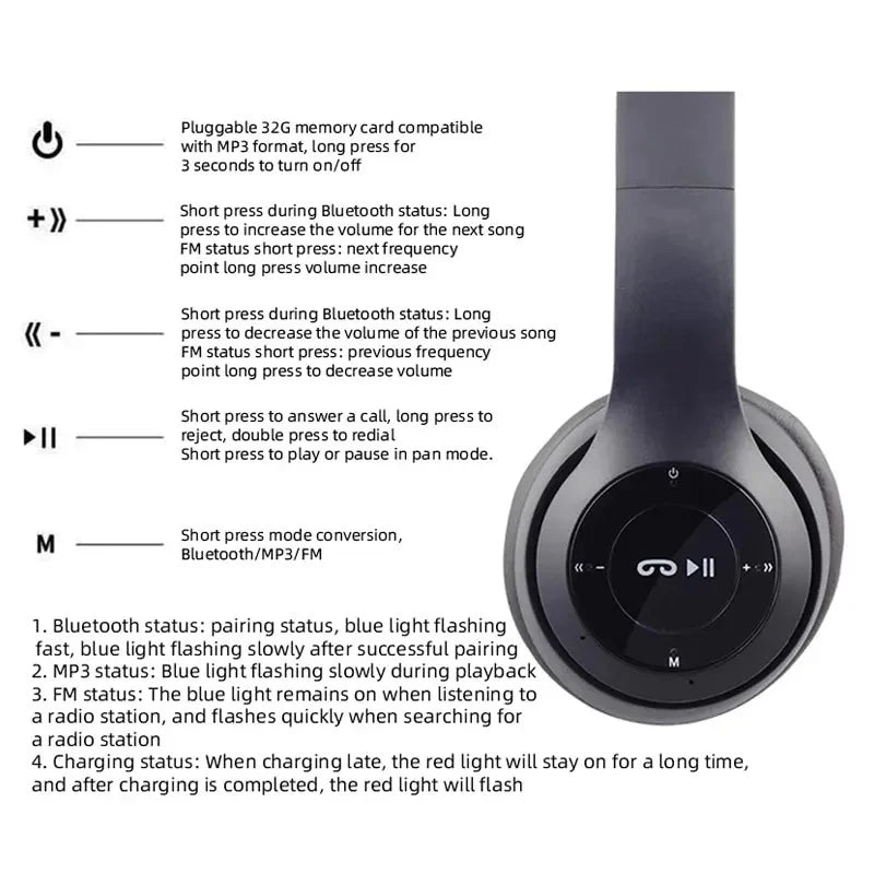 P47 wireless Bluetooth headphones - lifestyle shot