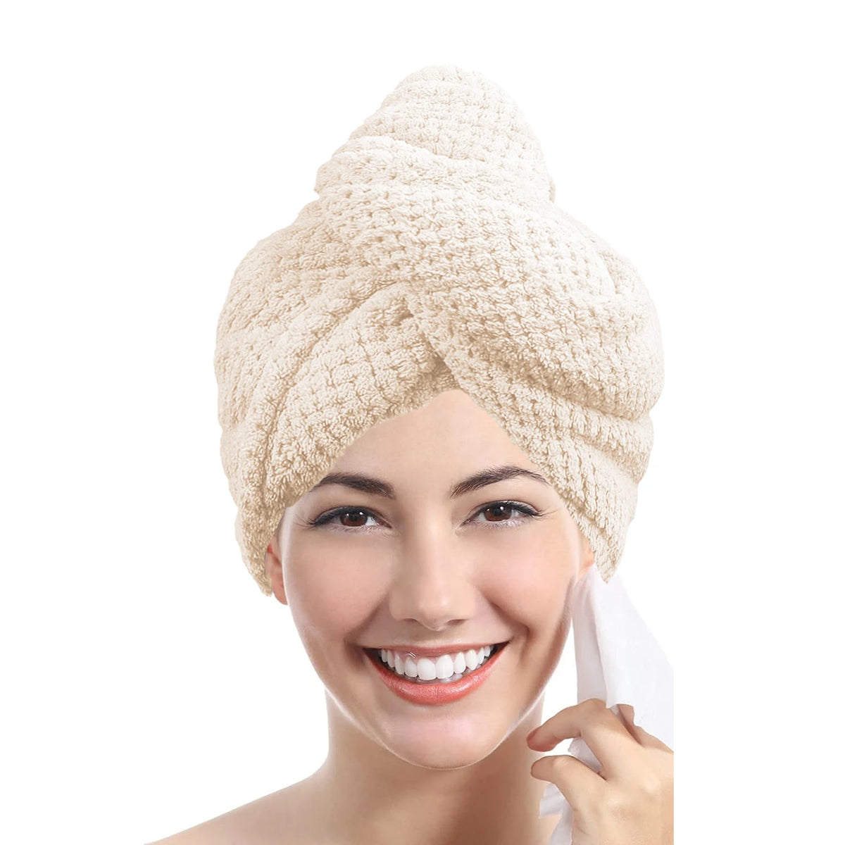 Quick dry hair wrap - button closure turban