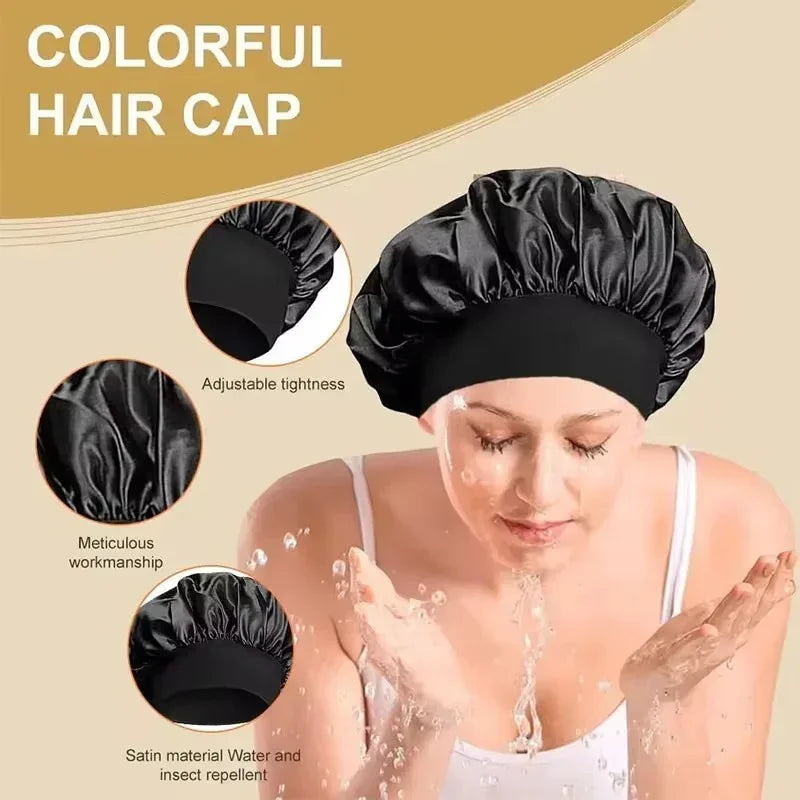Silk satin bonnet for curly hair protection