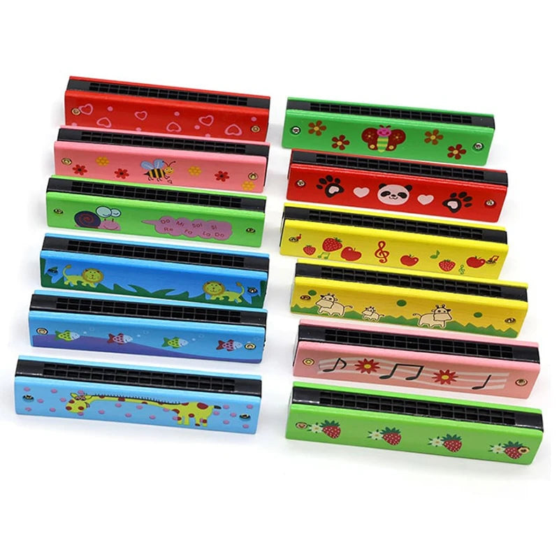 Wooden harmonica kids — colorful design lineup